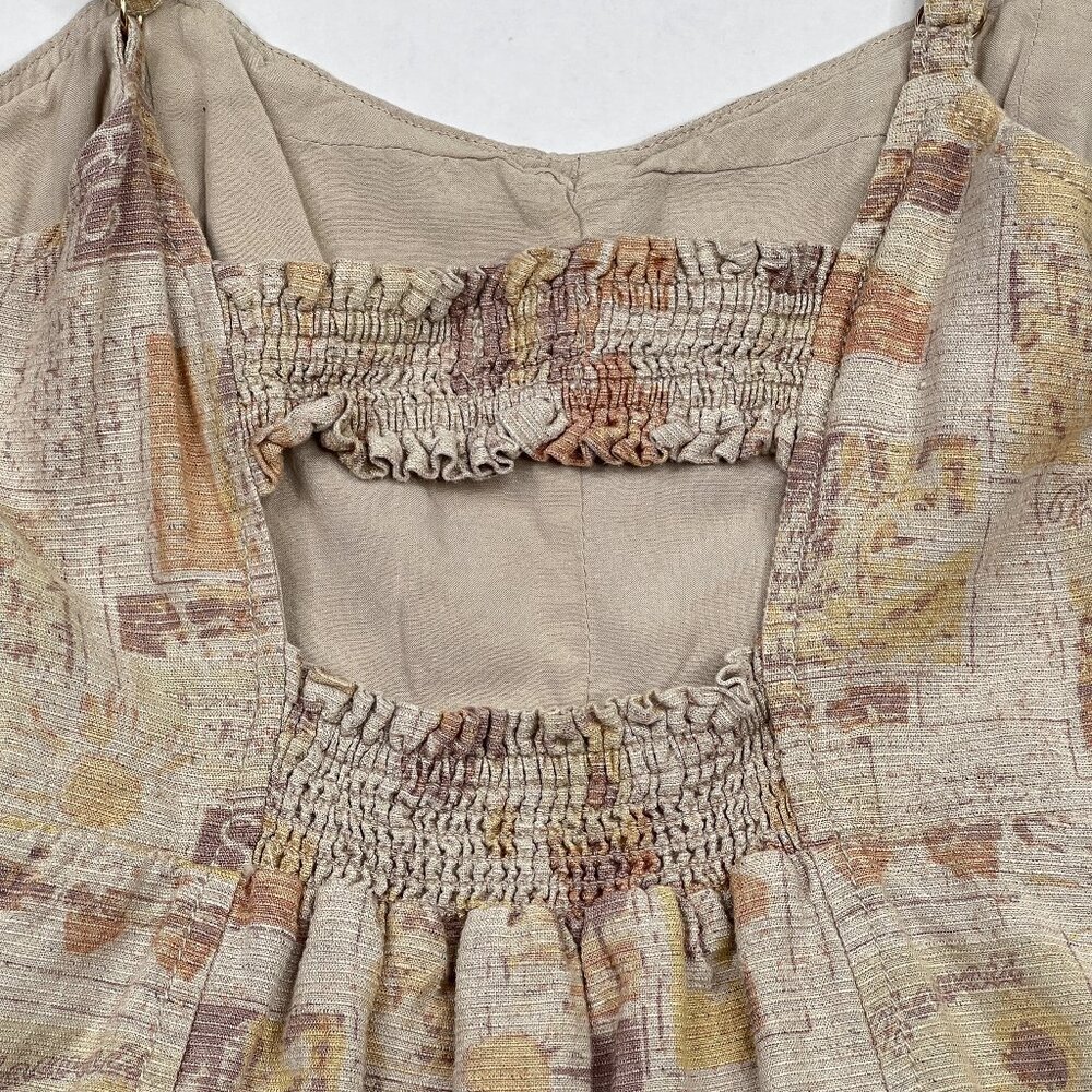 Urban Outfitters Sweet on You Linen-Blend Mini Dress Back Cutout Size S -‎ NWOT - Picture 5 of 10